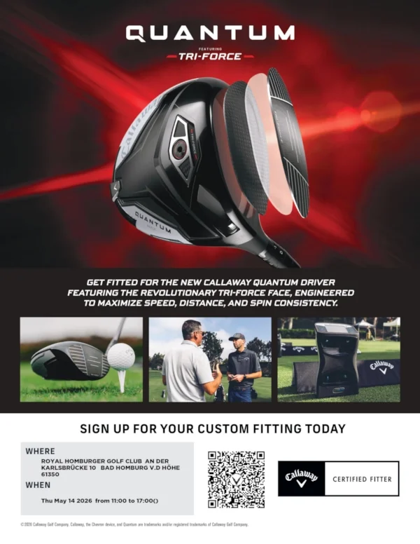 Callaway Golf Fitting- und Demotag am 14. Mai 2026 von 11 bis 17 Uhr in Bad Homburg (Quantum)